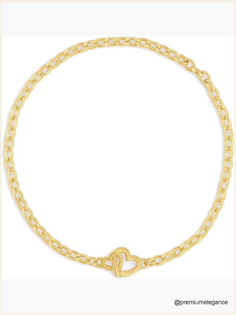Interlocking Heart Link Bracelet 18k Gold Plated